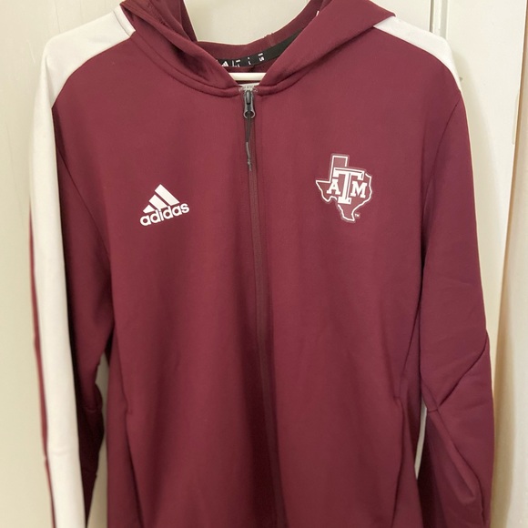 adidas Other - Adidas Texas A&M Aggies Large Maroon full zip hoodie